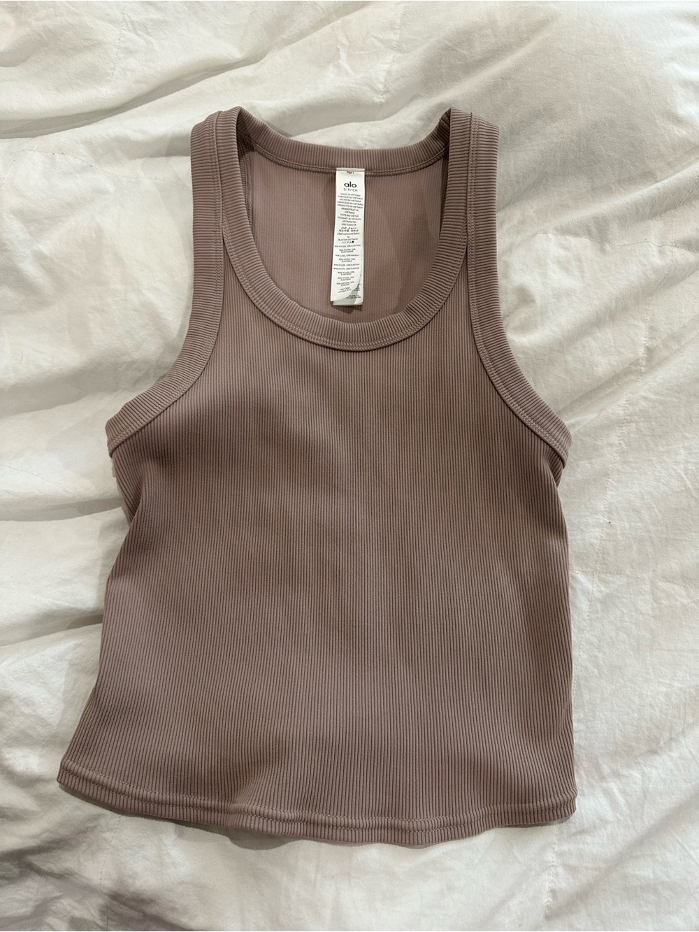 ALO Yoga Ribbed Tank Top in Mauve Taupe